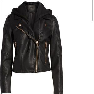 BLANKNYC Moto jacket with removable hood